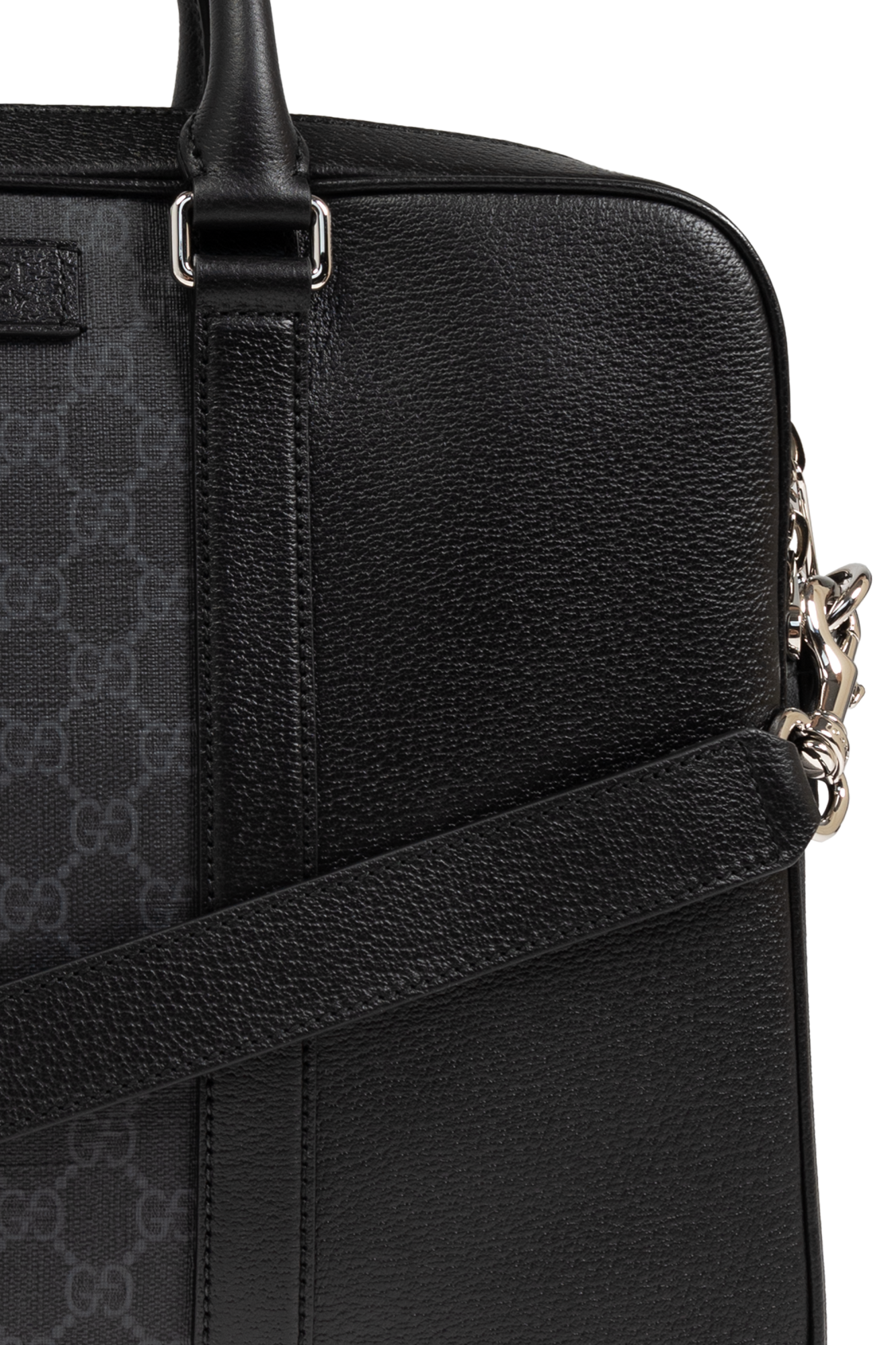 【GUCCI】BRIEFCASE◆795461FACU5 GG Supreme medium briefcase in black leather | GUCCI® FI
